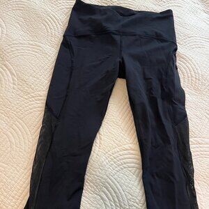 Lululemon cropped leggings with Mesh Side